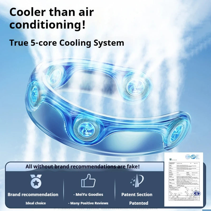 CoolBreeze Portable Neck Fan – USB Rechargeable
