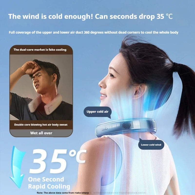 CoolBreeze Portable Neck Fan – USB Rechargeable
