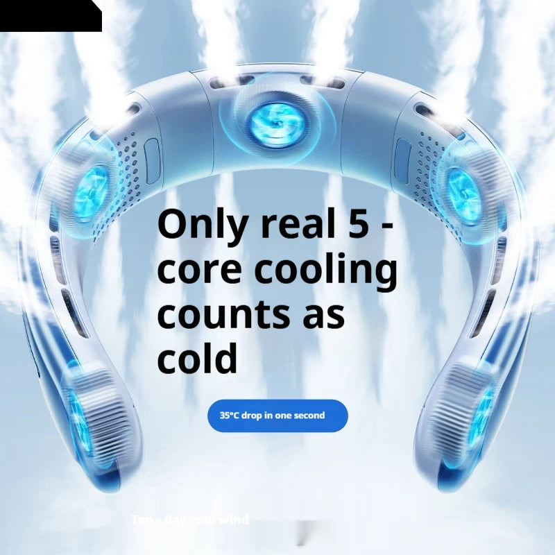 CoolBreeze Portable Neck Fan – USB Rechargeable